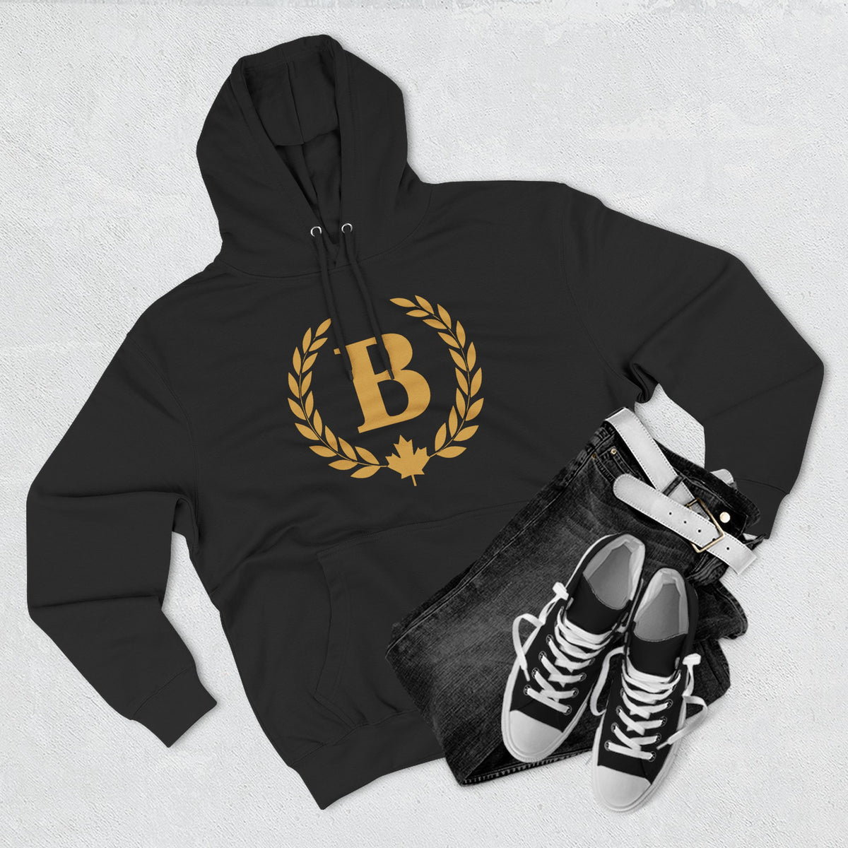 Broskiz B Laurel Hoodie - Black Fleece Pullover Toronto Streetwear