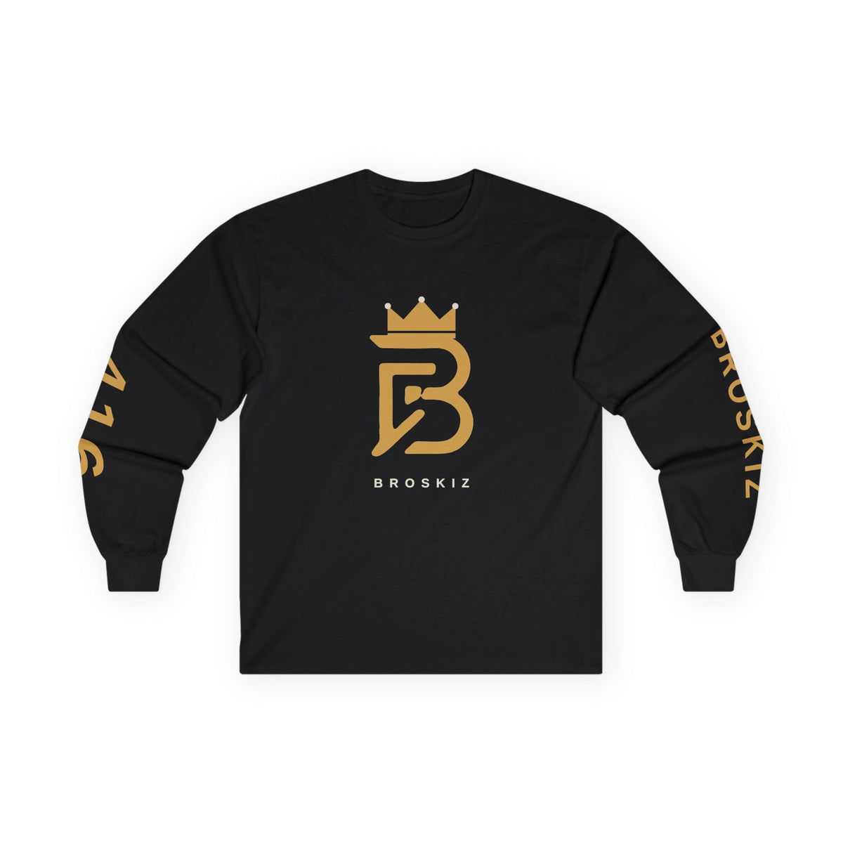Broskiz Signature B Crowned B Long Sleeve Tee - Black Toronto Streetwear