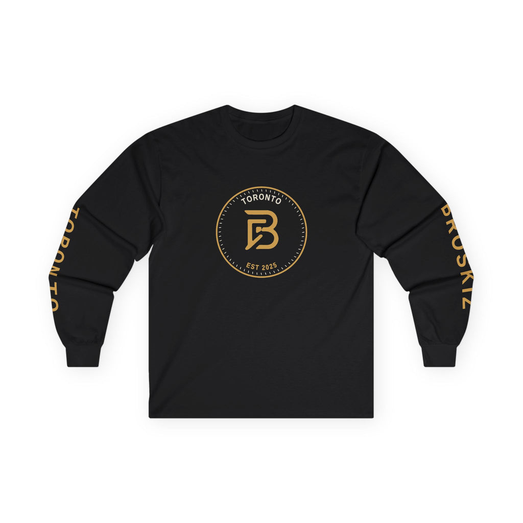 Broskiz Signature B Varsity Patch B Long Sleeve Tee - Black Toronto Streetwear