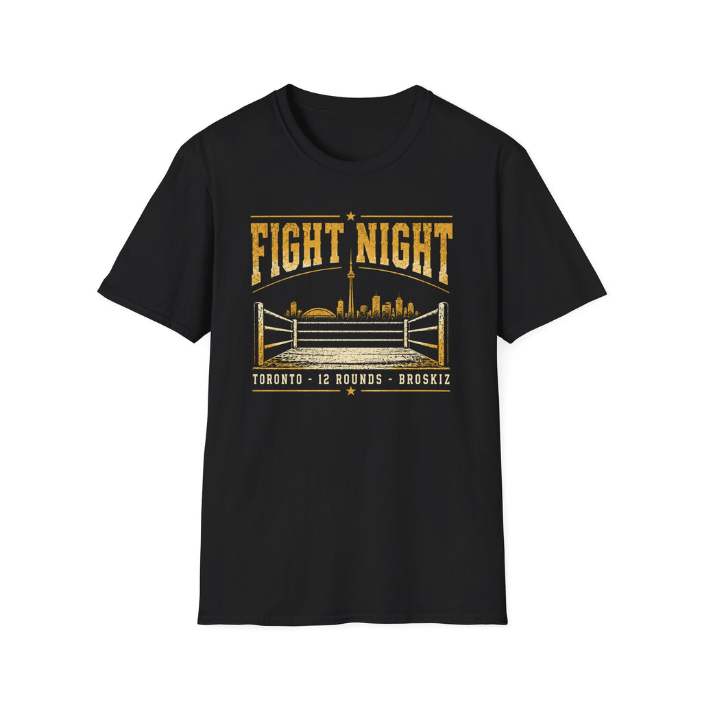 Broskiz Fight Night Boxing Tee - Black Toronto Skyline Streetwear