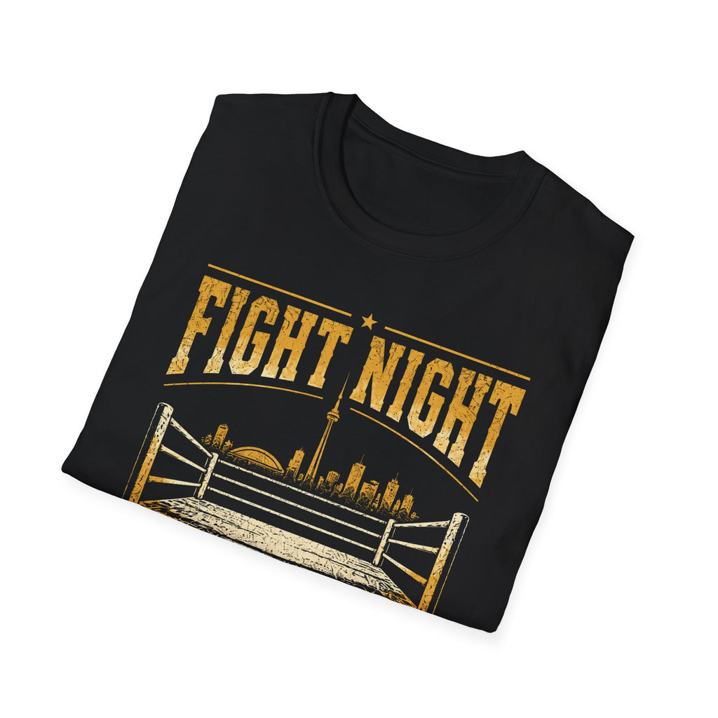 Broskiz Fight Night Boxing Tee - Black Toronto Skyline Streetwear