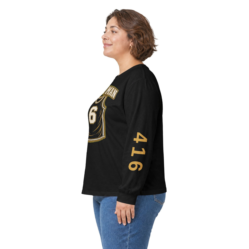 Broskiz Sixth Man Long Sleeve Tee - Black Toronto Streetwear