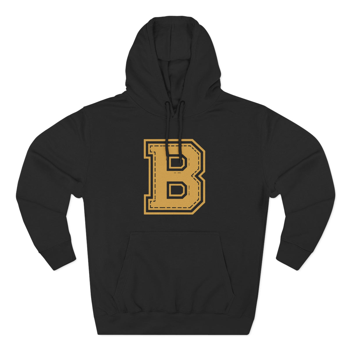 Broskiz B Stitch Hoodie - Black Fleece Pullover Toronto Streetwear