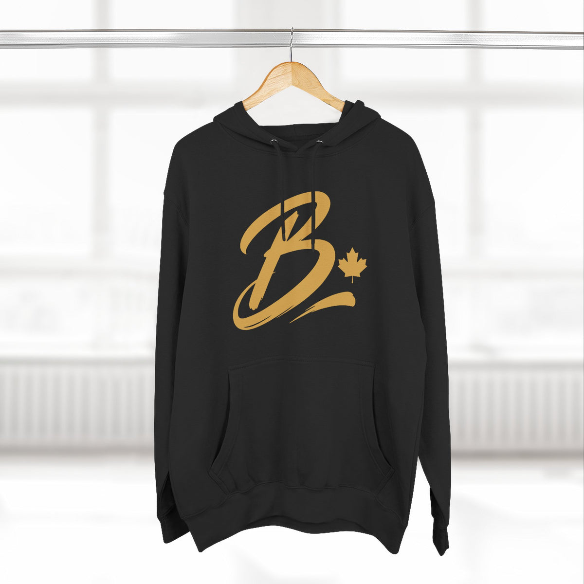 Broskiz B Script Hoodie - Black Fleece Pullover Toronto Streetwear