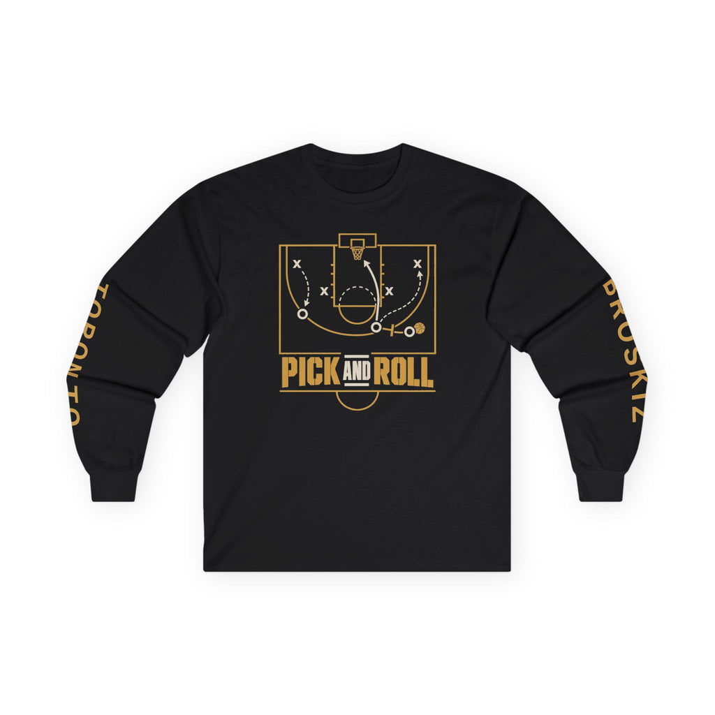 Broskiz Pick and Roll Long Sleeve Tee - Black Toronto Streetwear