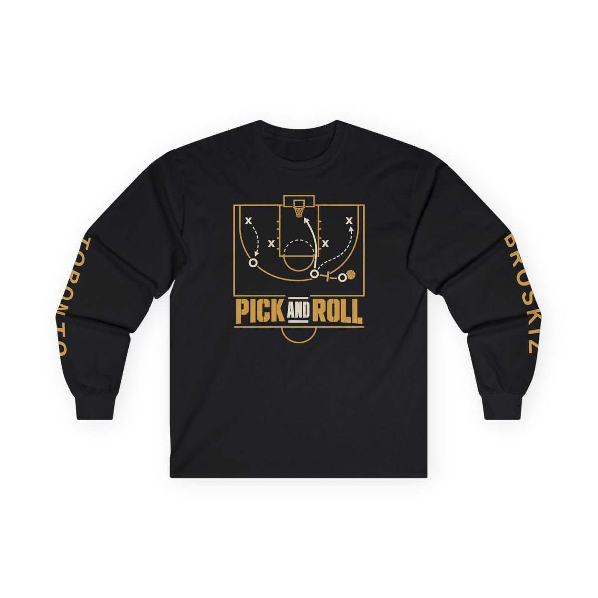 Broskiz Pick and Roll Long Sleeve Tee - Black Toronto Streetwear
