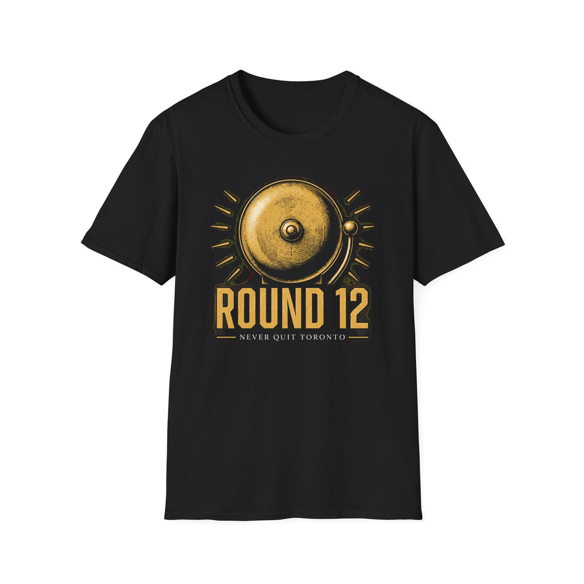 Broskiz Round 12 Never Quit Toronto Boxing Tee - Black Streetwear