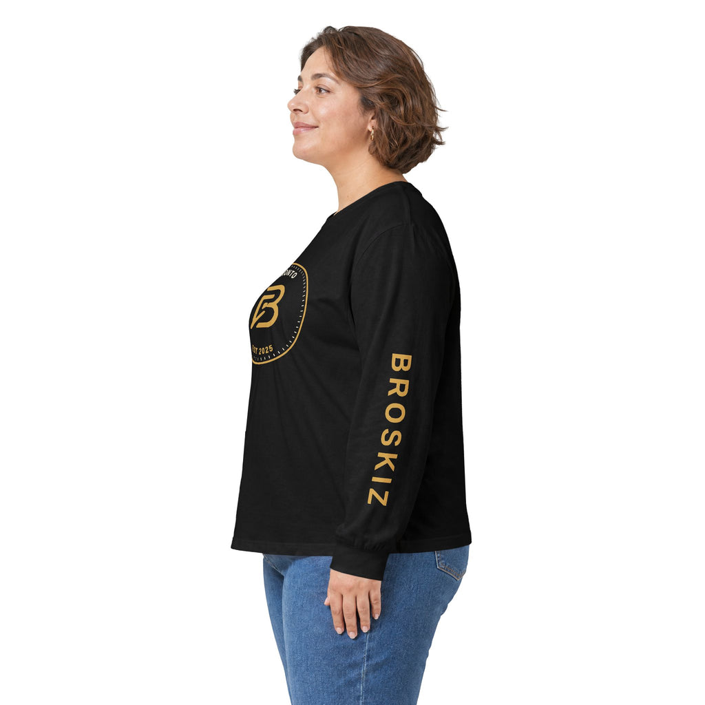 Broskiz Signature B Varsity Patch B Long Sleeve Tee - Black Toronto Streetwear