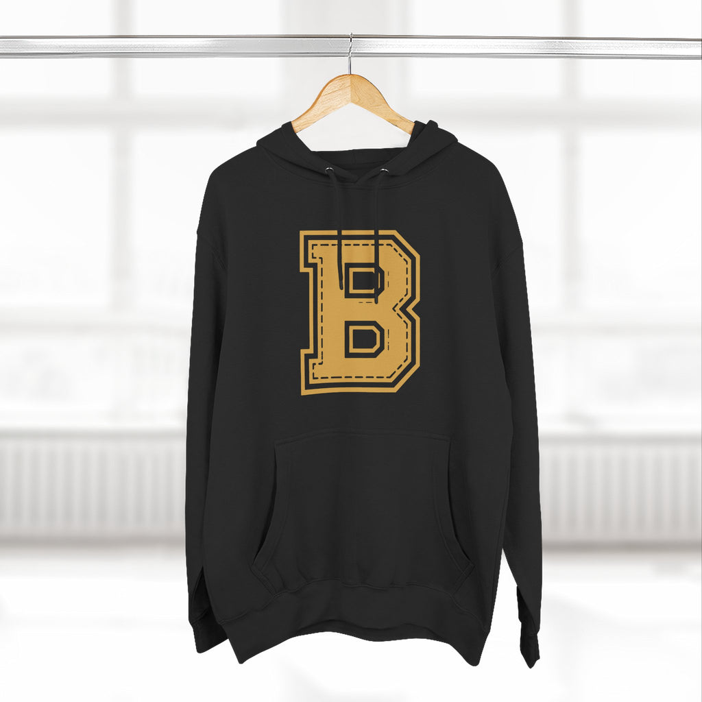 Broskiz B Stitch Hoodie - Black Fleece Pullover Toronto Streetwear