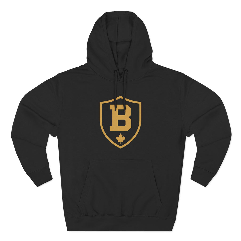 Broskiz B Shield Hoodie - Black Fleece Pullover Toronto Streetwear