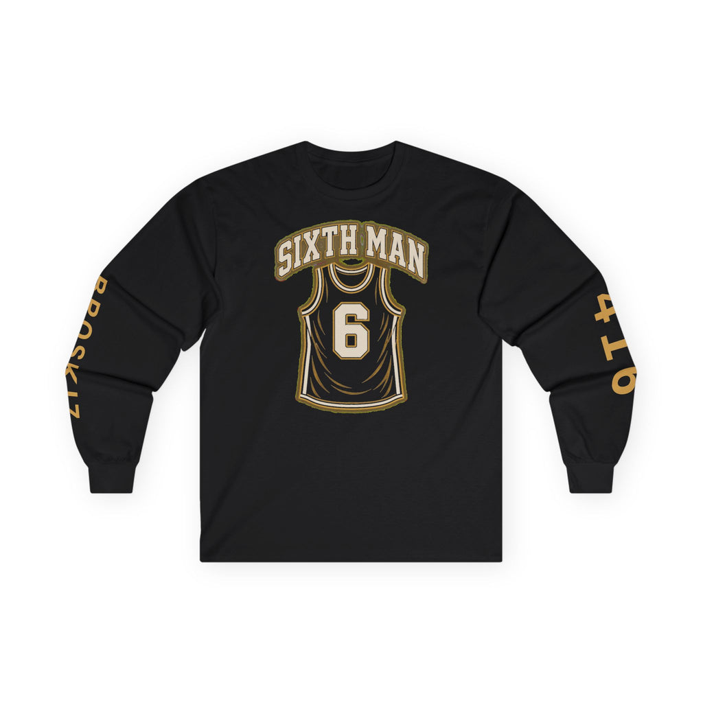 Broskiz Sixth Man Long Sleeve Tee - Black Toronto Streetwear