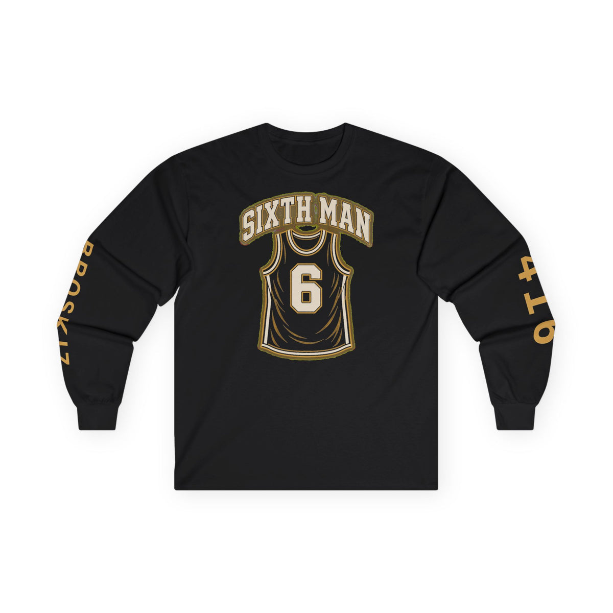 Broskiz Sixth Man Long Sleeve Tee - Black Toronto Streetwear