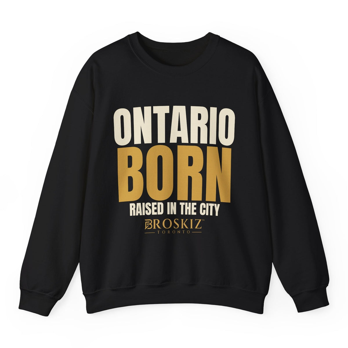 Ontario Born Crewneck - Black flat mockup