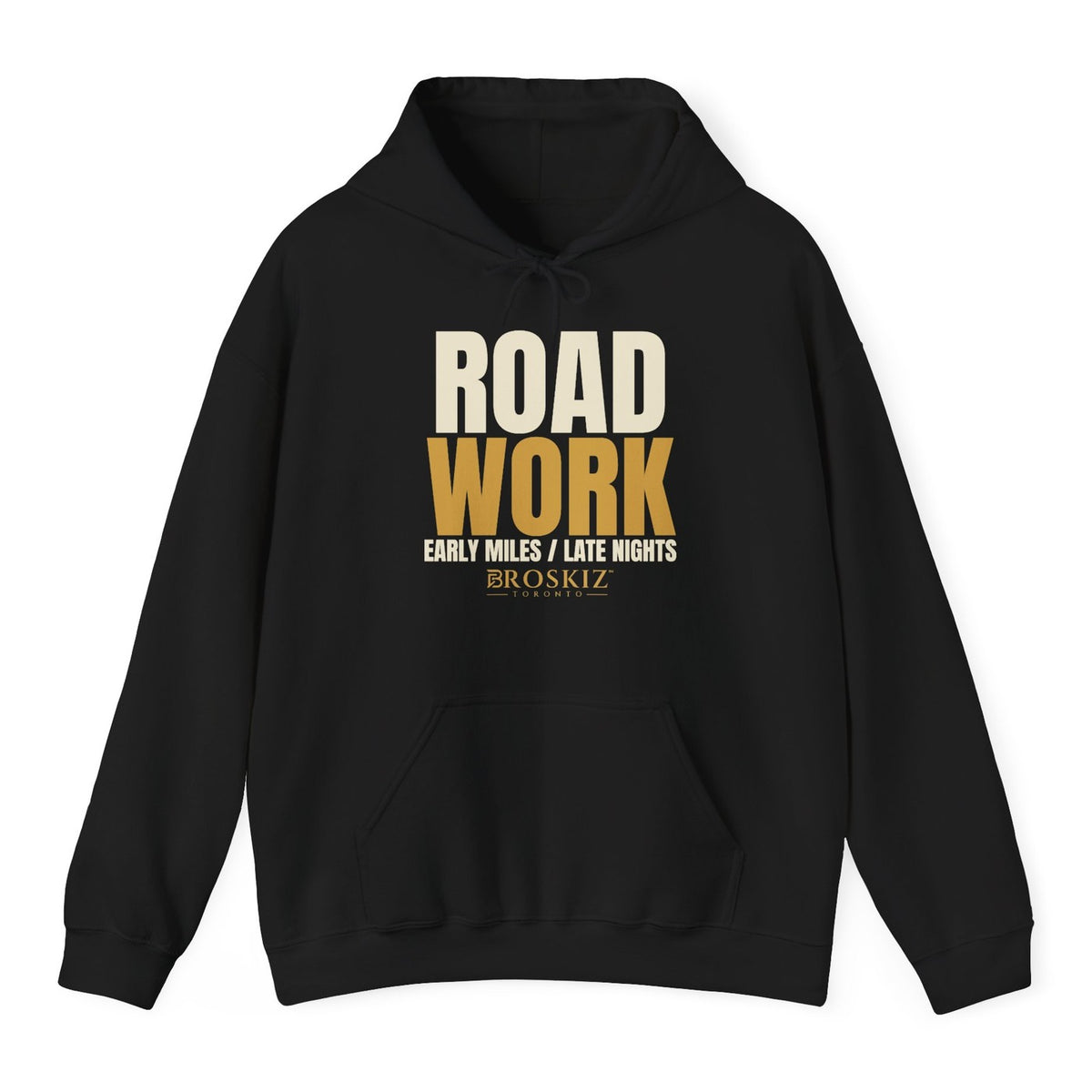 Road Work Hoodie - Black flat mockup