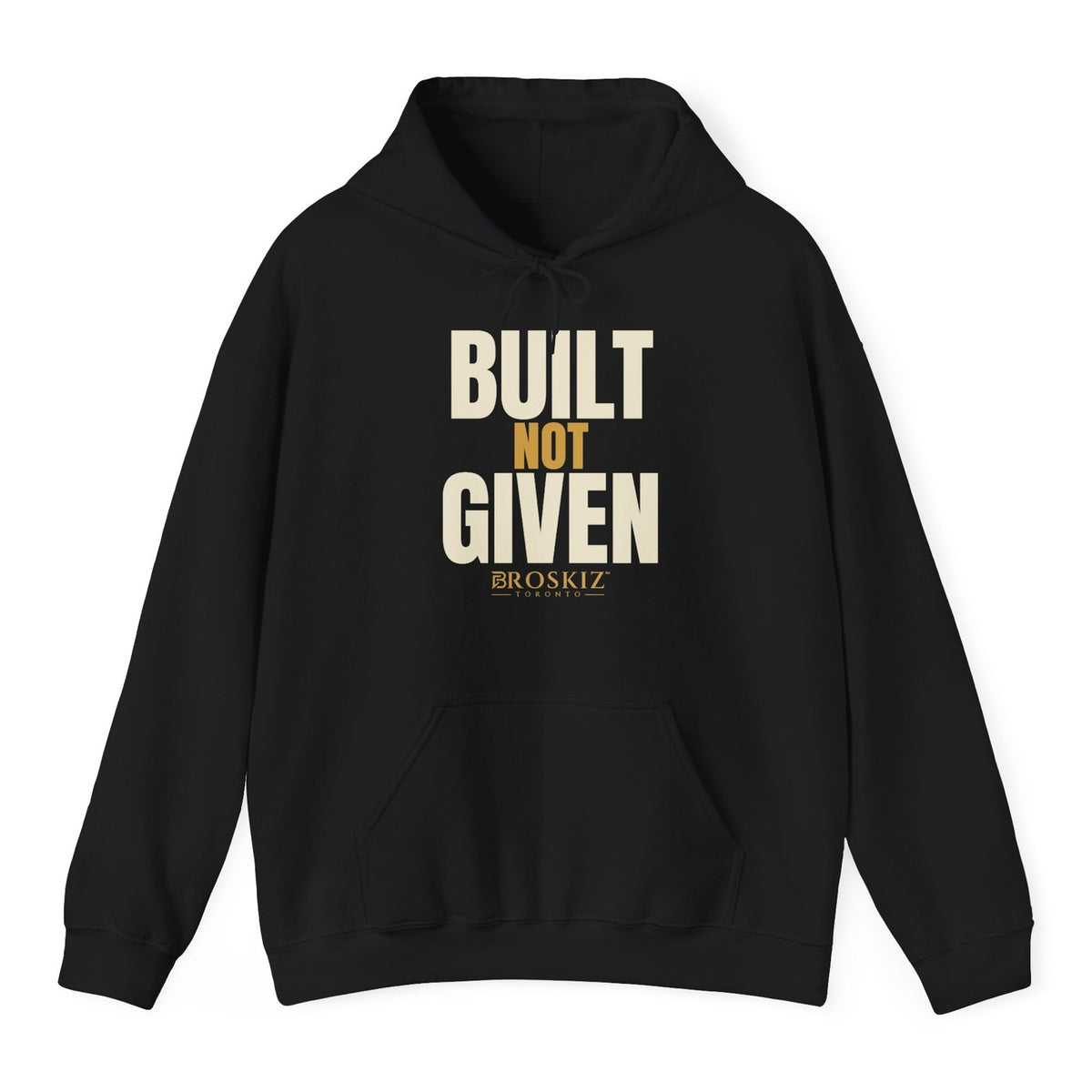 Built Not Given Hoodie - Black flat mockup