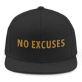No Excuses Snapback - Black mockup
