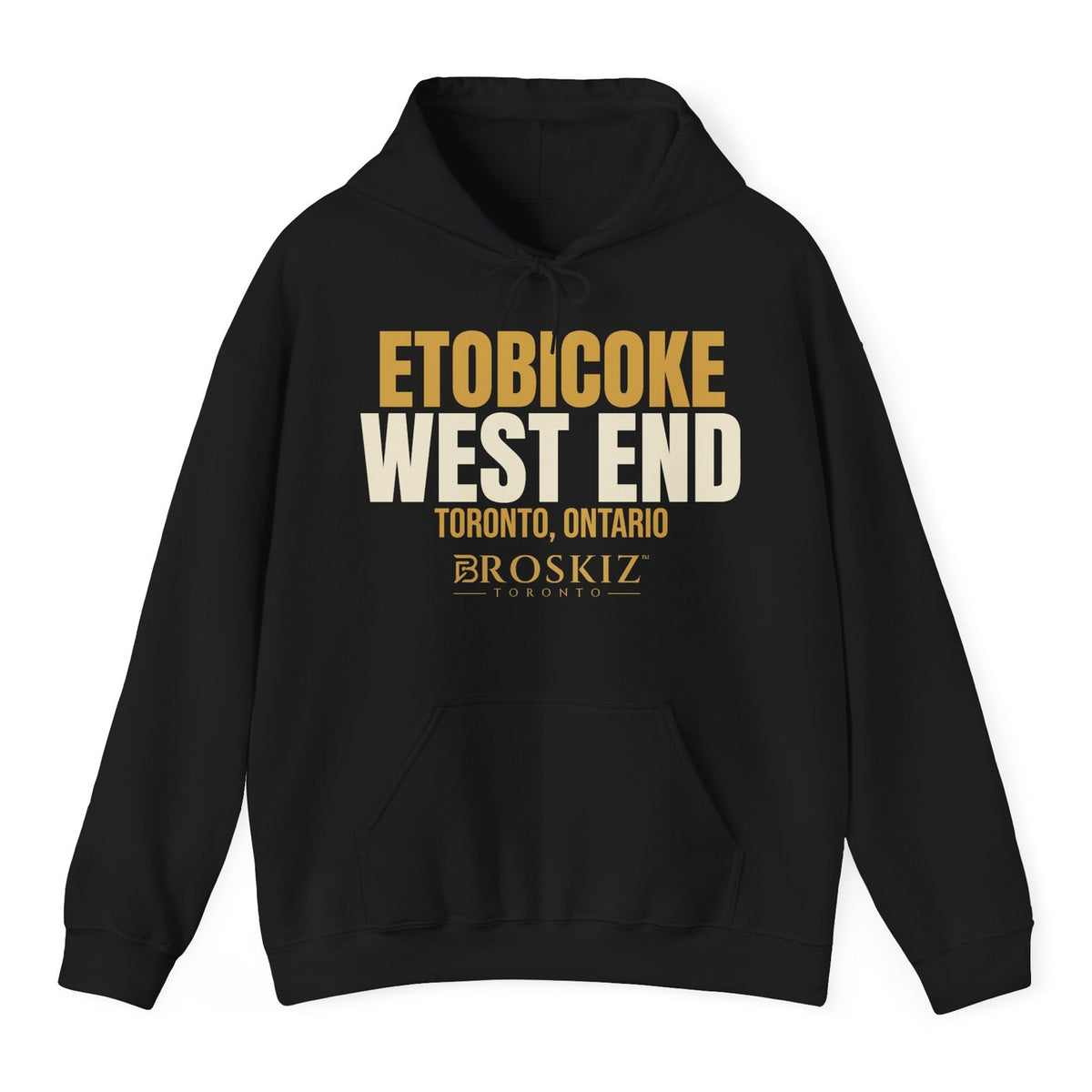 Etobicoke Hoodie - Black flat mockup