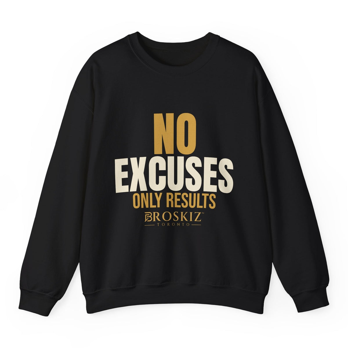 No Excuses Crewneck - Black flat mockup