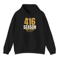 416 Season Hoodie - Black flat mockup