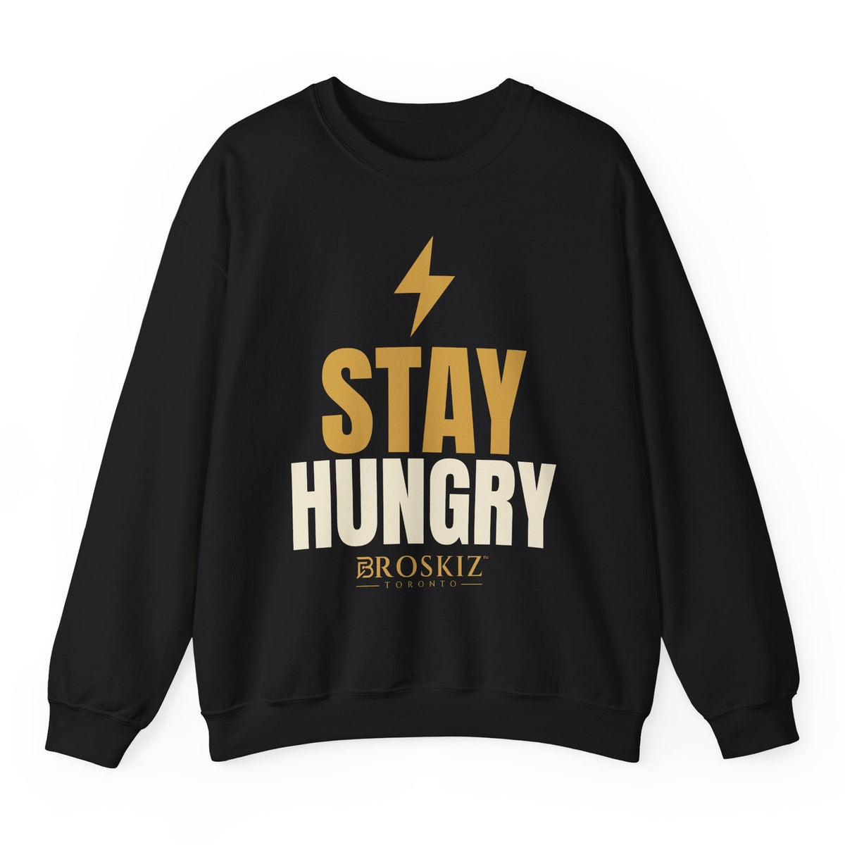 Stay Hungry Crewneck - Black flat mockup