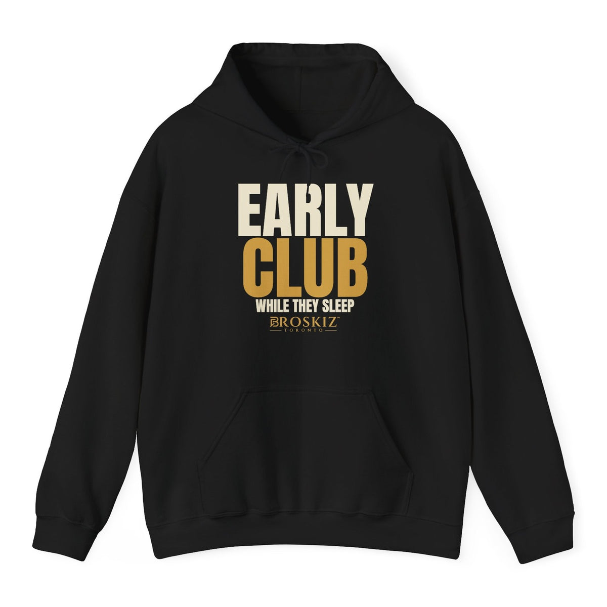 Early Club Hoodie - Black flat mockup