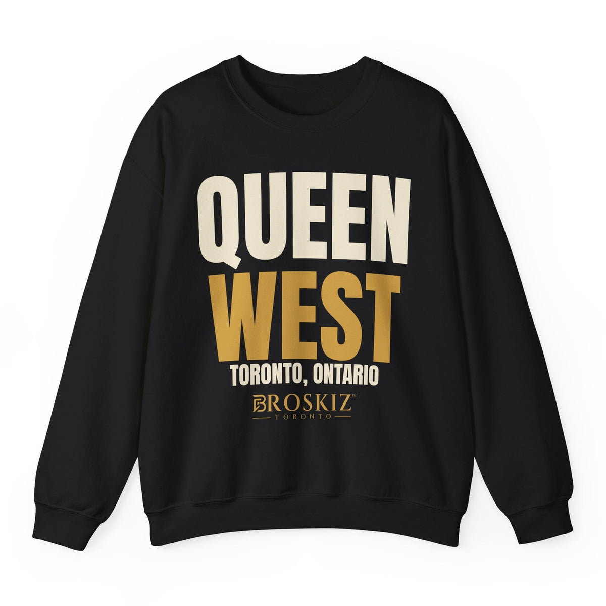 Queen West Crewneck - Black flat mockup