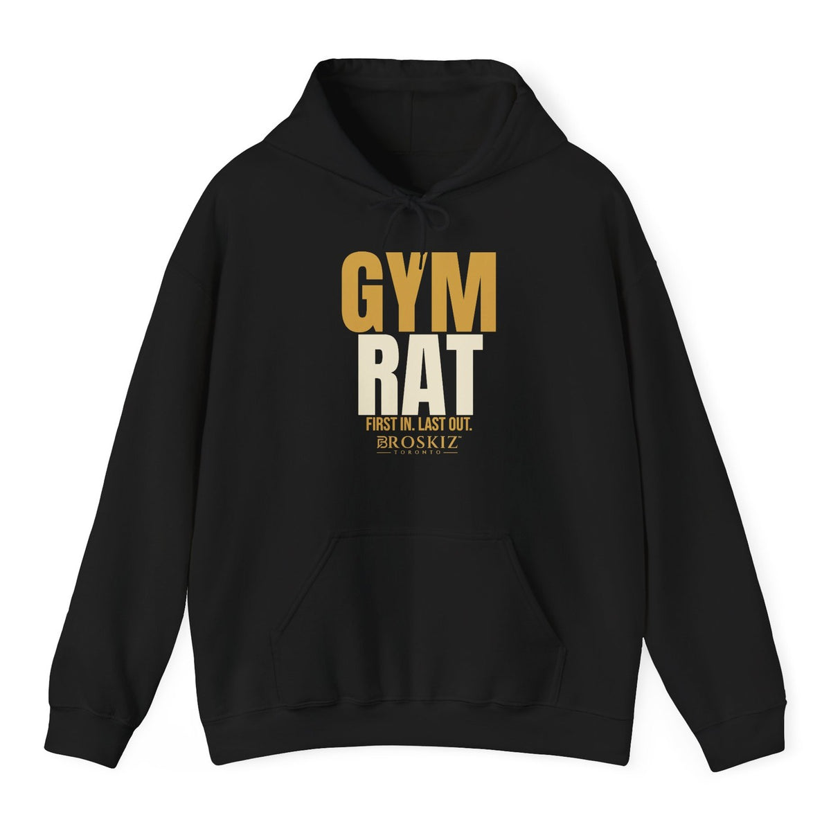 Gym Rat Hoodie - Black flat mockup