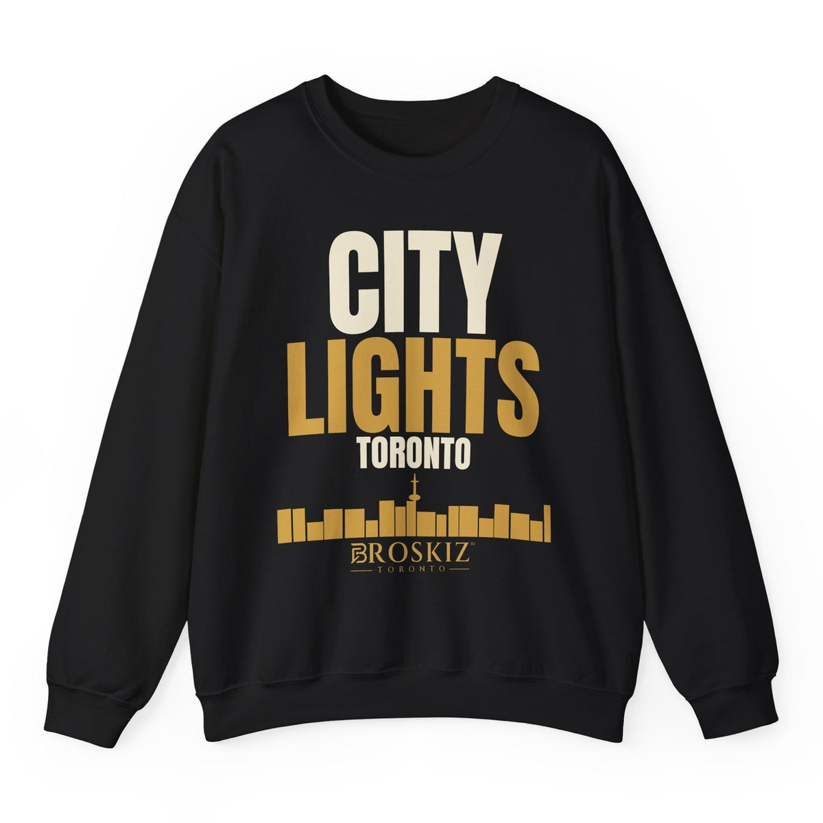 City Lights Crewneck - Black flat mockup