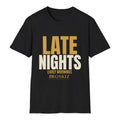 Late Nights Tee - Black flat mockup