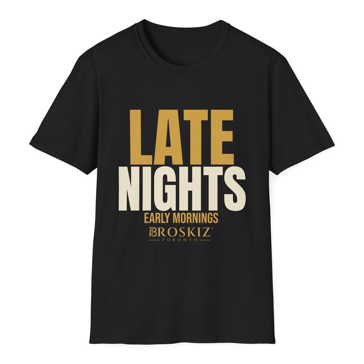 Late Nights Tee - Black flat mockup