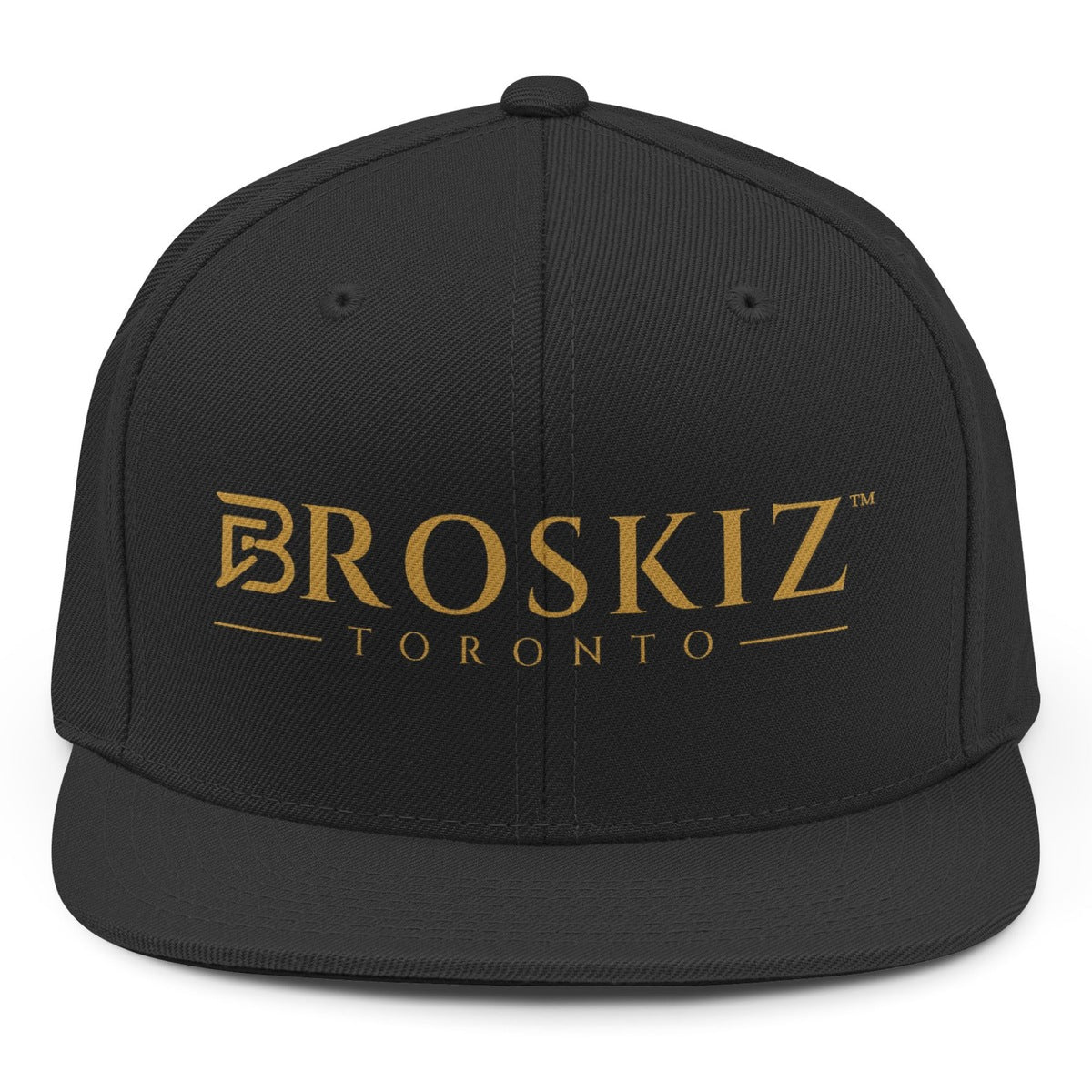 Broskiz Toronto Wordmark Snapback - Black mockup