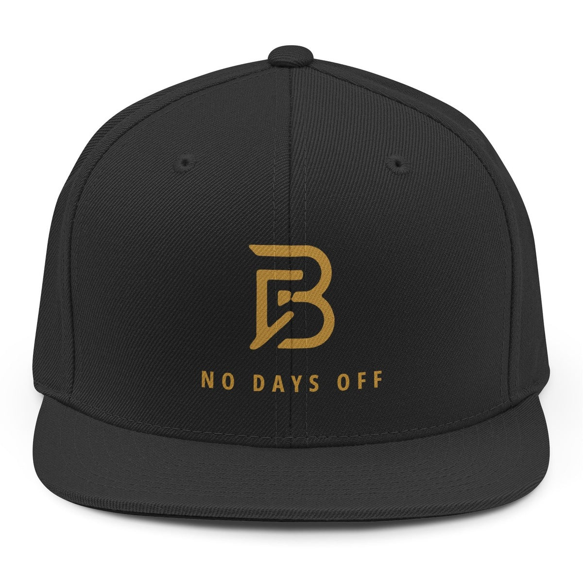 B No Days Off Snapback - Black mockup