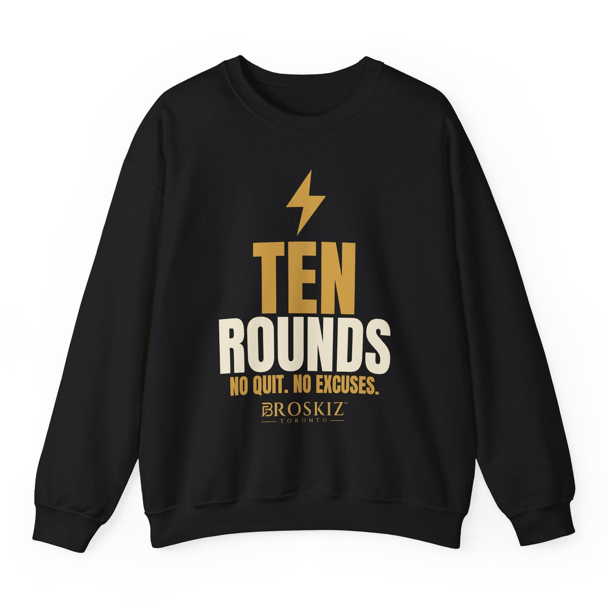 Ten Rounds Crewneck - Black flat mockup