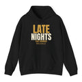 Late Nights Hoodie - Black flat mockup