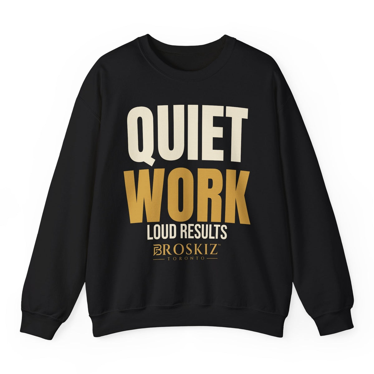 Quiet Work Crewneck - Black flat mockup