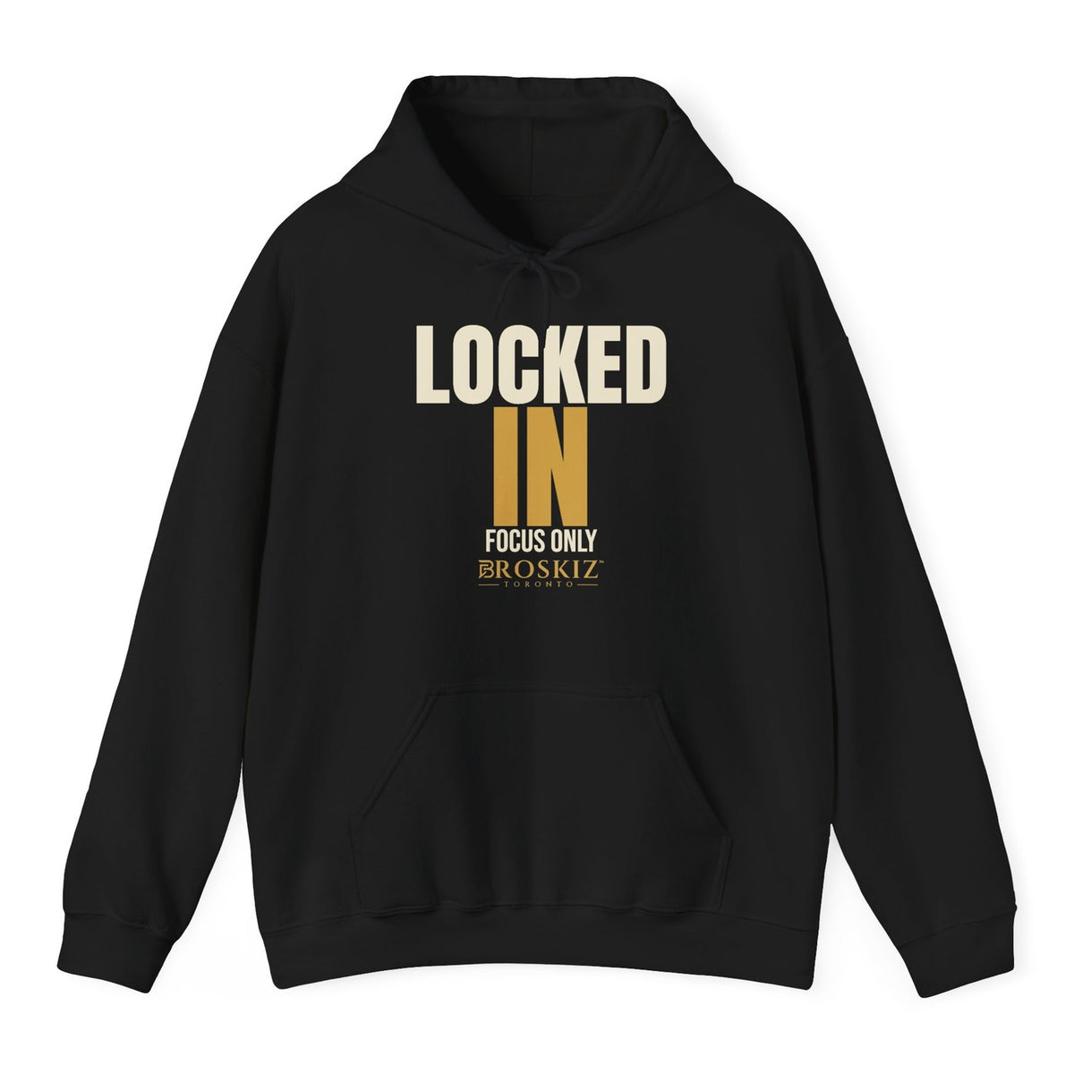Locked In Hoodie - Black flat mockup