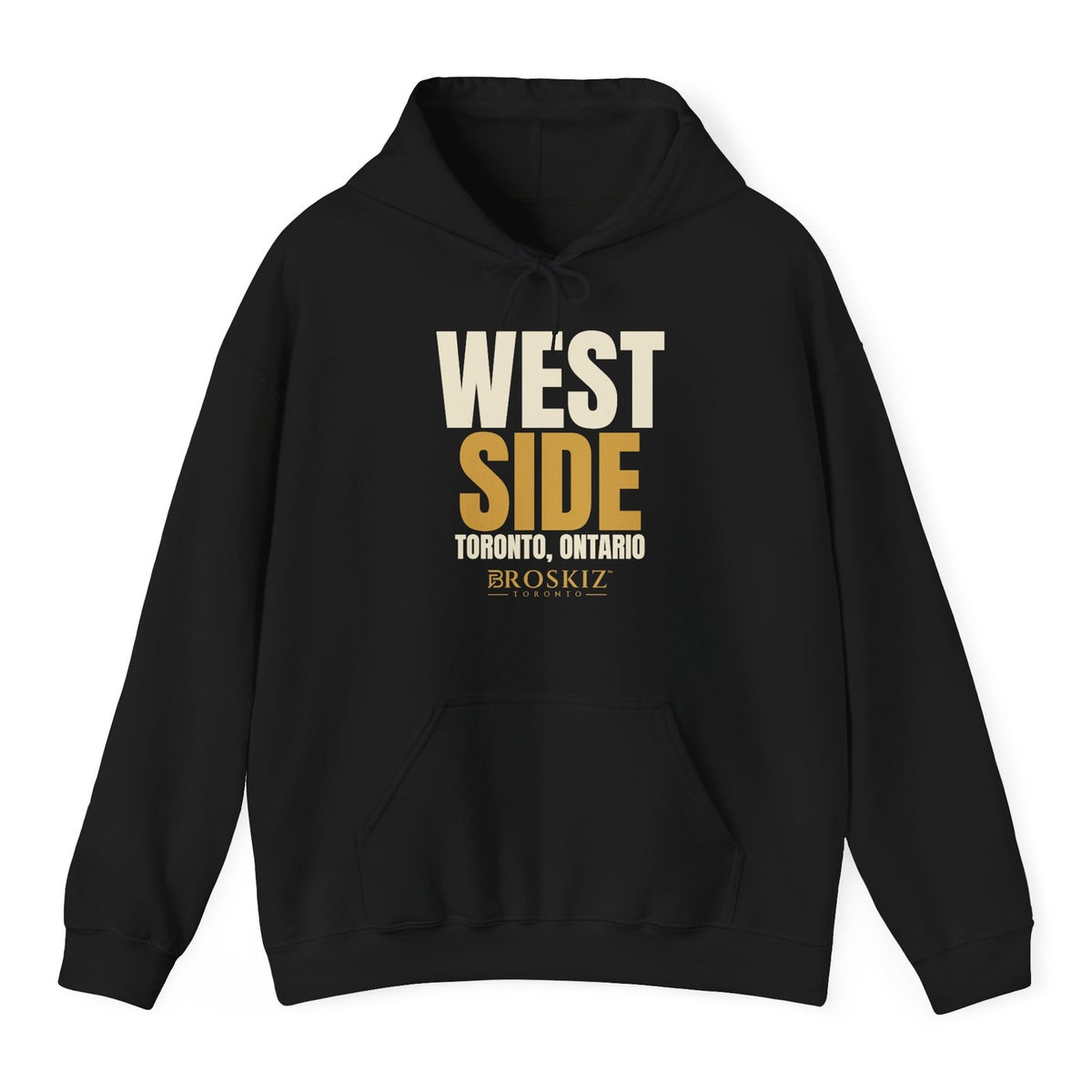 West Side Hoodie - Black flat mockup