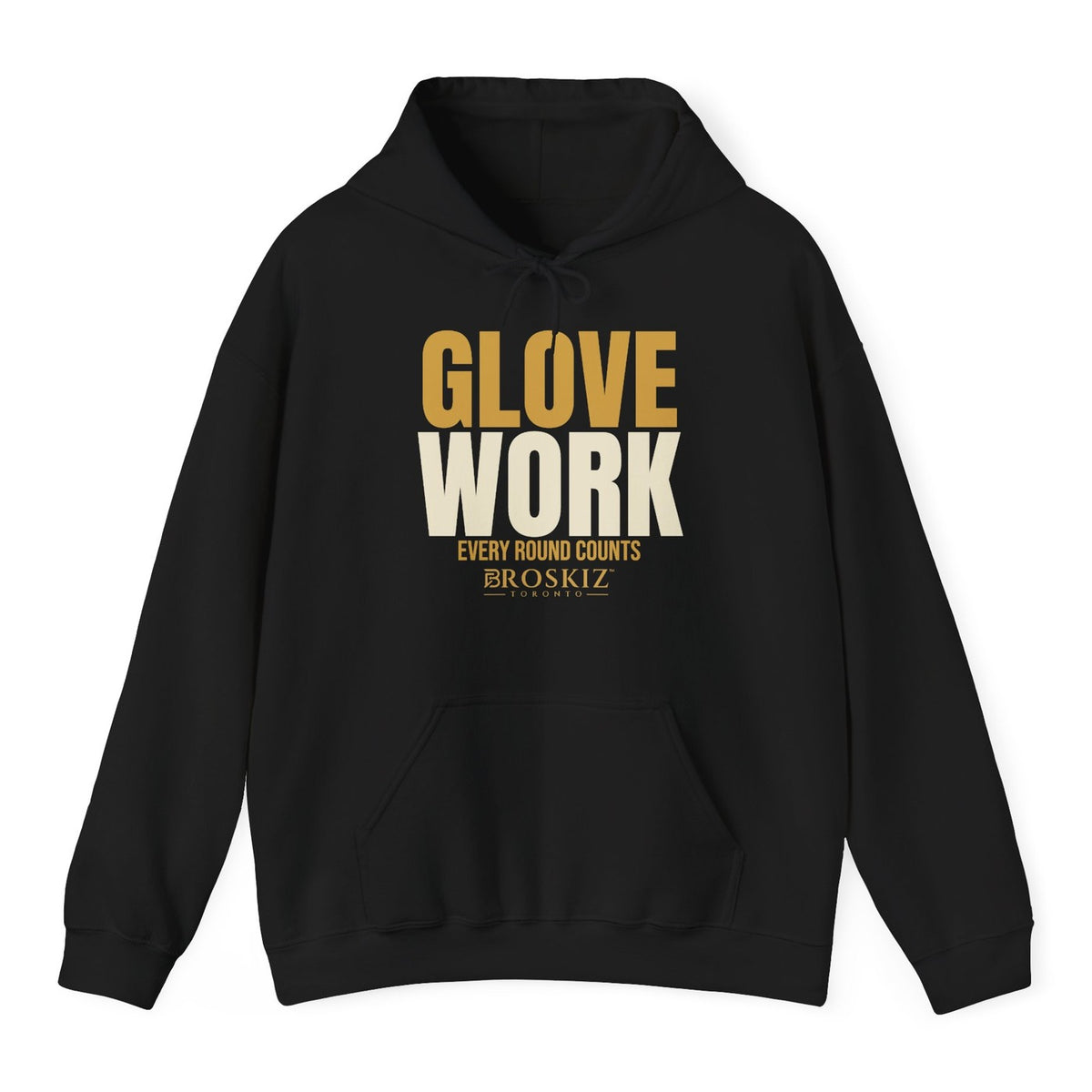 Glove Work Hoodie - Black flat mockup