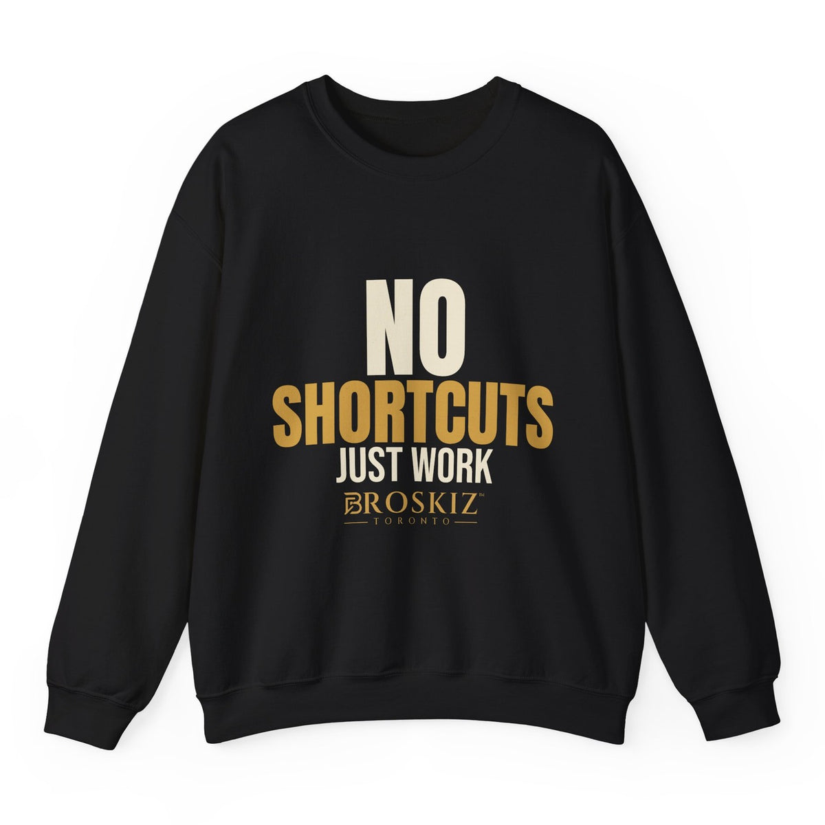 No Shortcuts Crewneck - Black flat mockup