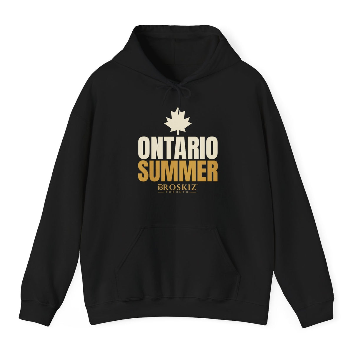 Ontario Summer Hoodie - Black flat mockup