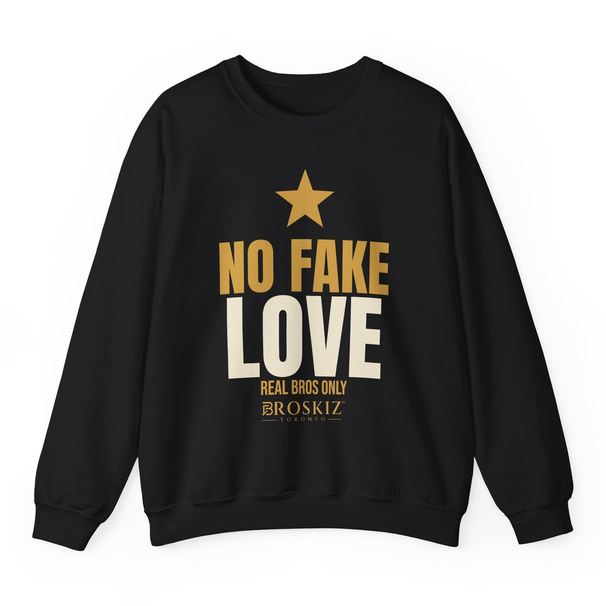 No Fake Love Crewneck - Black flat mockup