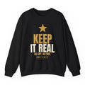Keep It Real Crewneck - Black flat mockup