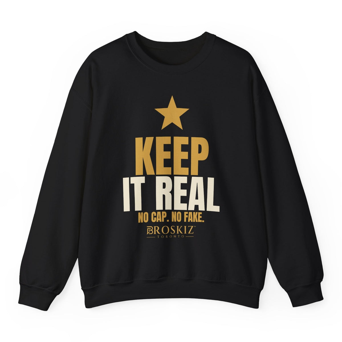 Keep It Real Crewneck - Black flat mockup