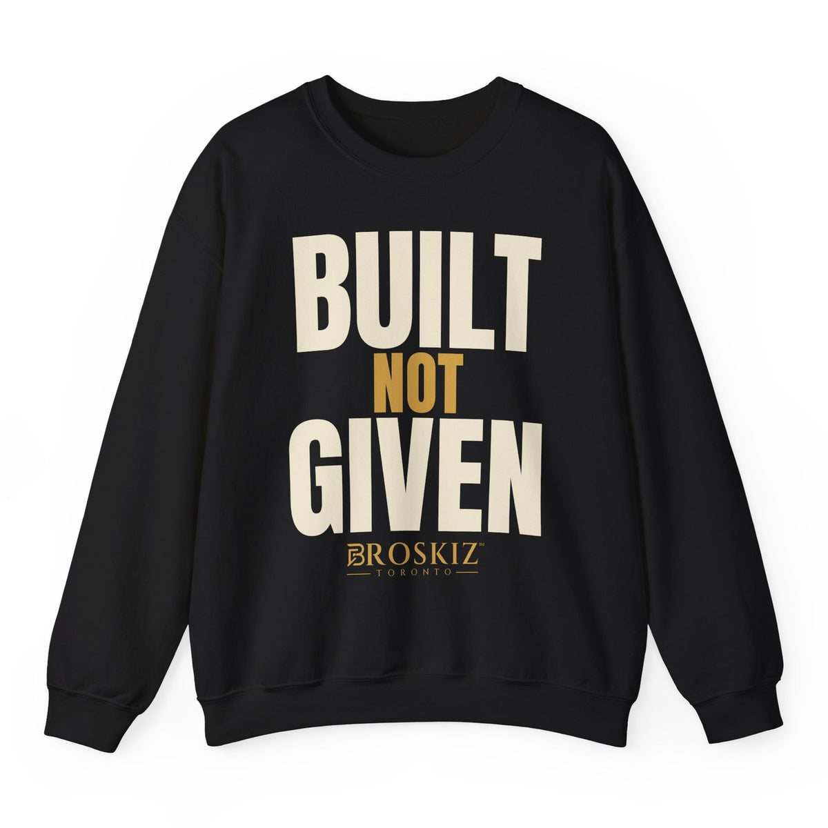 Built Not Given Crewneck - Black flat mockup