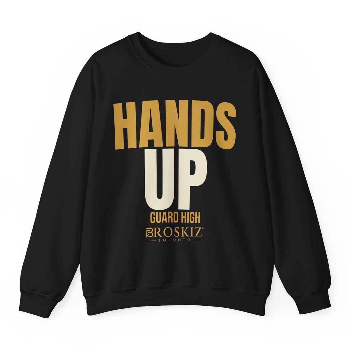 Hands Up Crewneck - Black flat mockup
