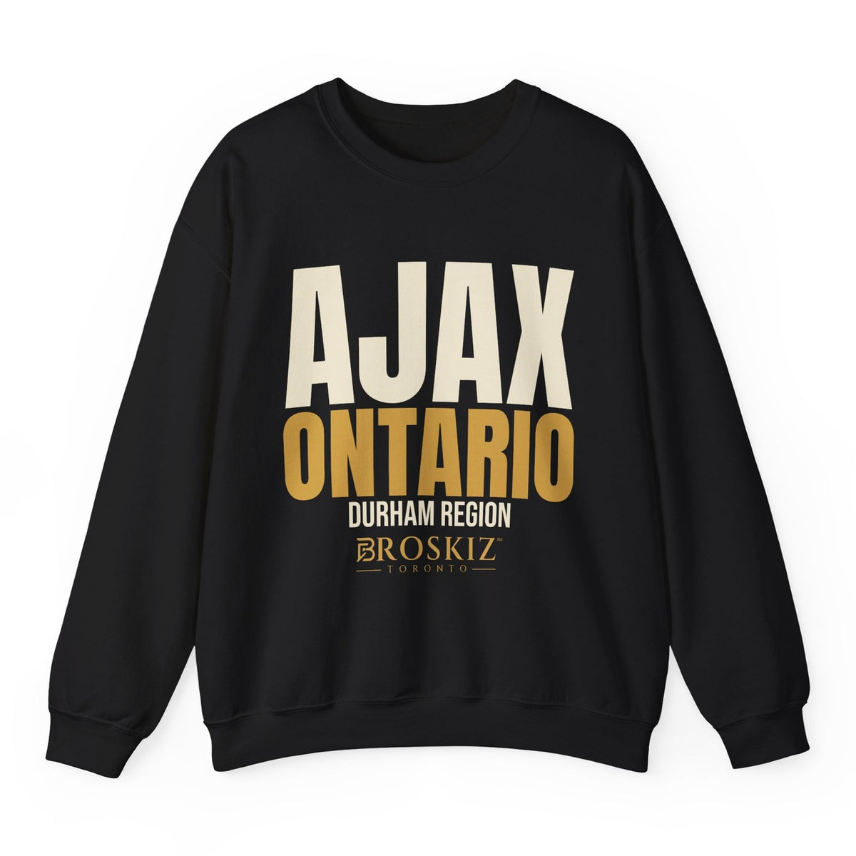Ajax Ontario Crewneck - Black flat mockup