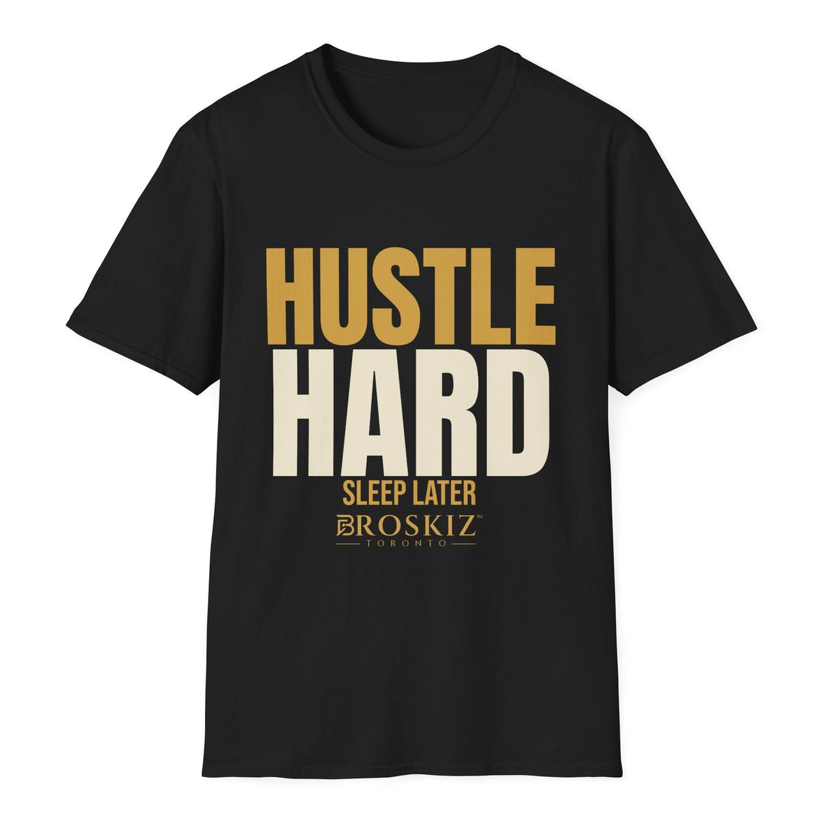 Hustle Hard Tee - Black flat mockup