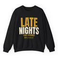Late Nights Crewneck - Black flat mockup