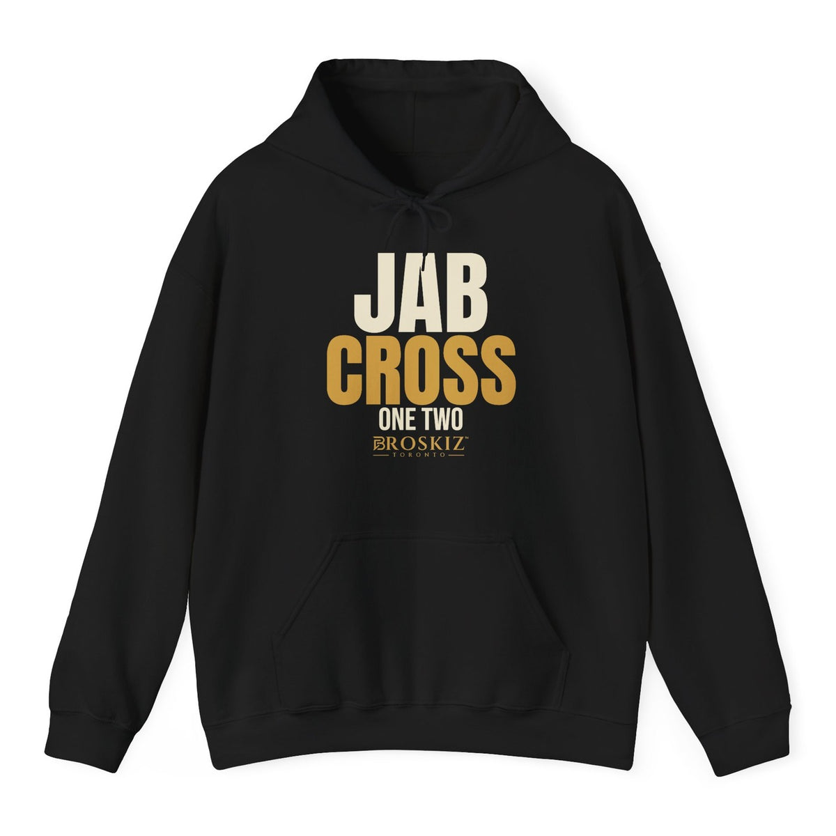 Jab Cross Hoodie - Black flat mockup