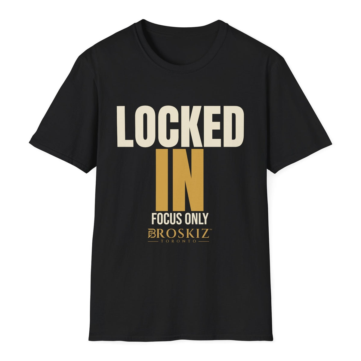 Locked In Tee - Black flat mockup